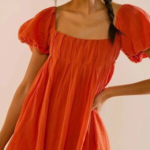 Free People marina mini dress, S, orange.  Flawed